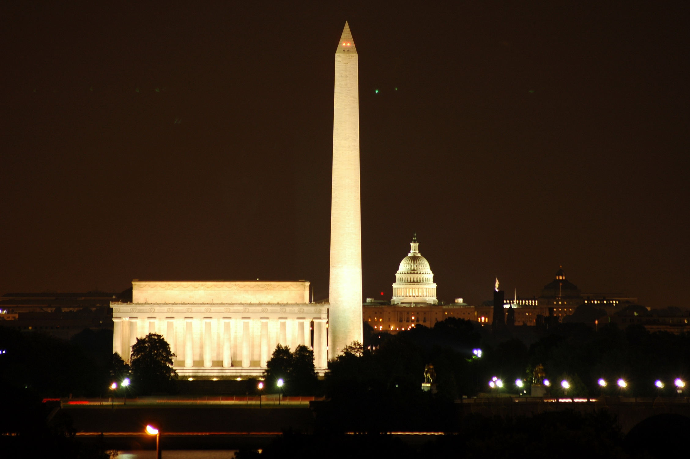 Washington DC skyline at night
